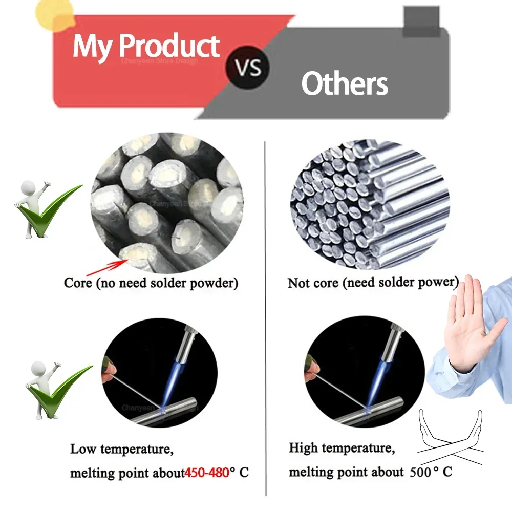 Aluminum Welding Kit | Low-Temperature Solder Rods | No-Flux Brazing Solution - Thumbnail 6