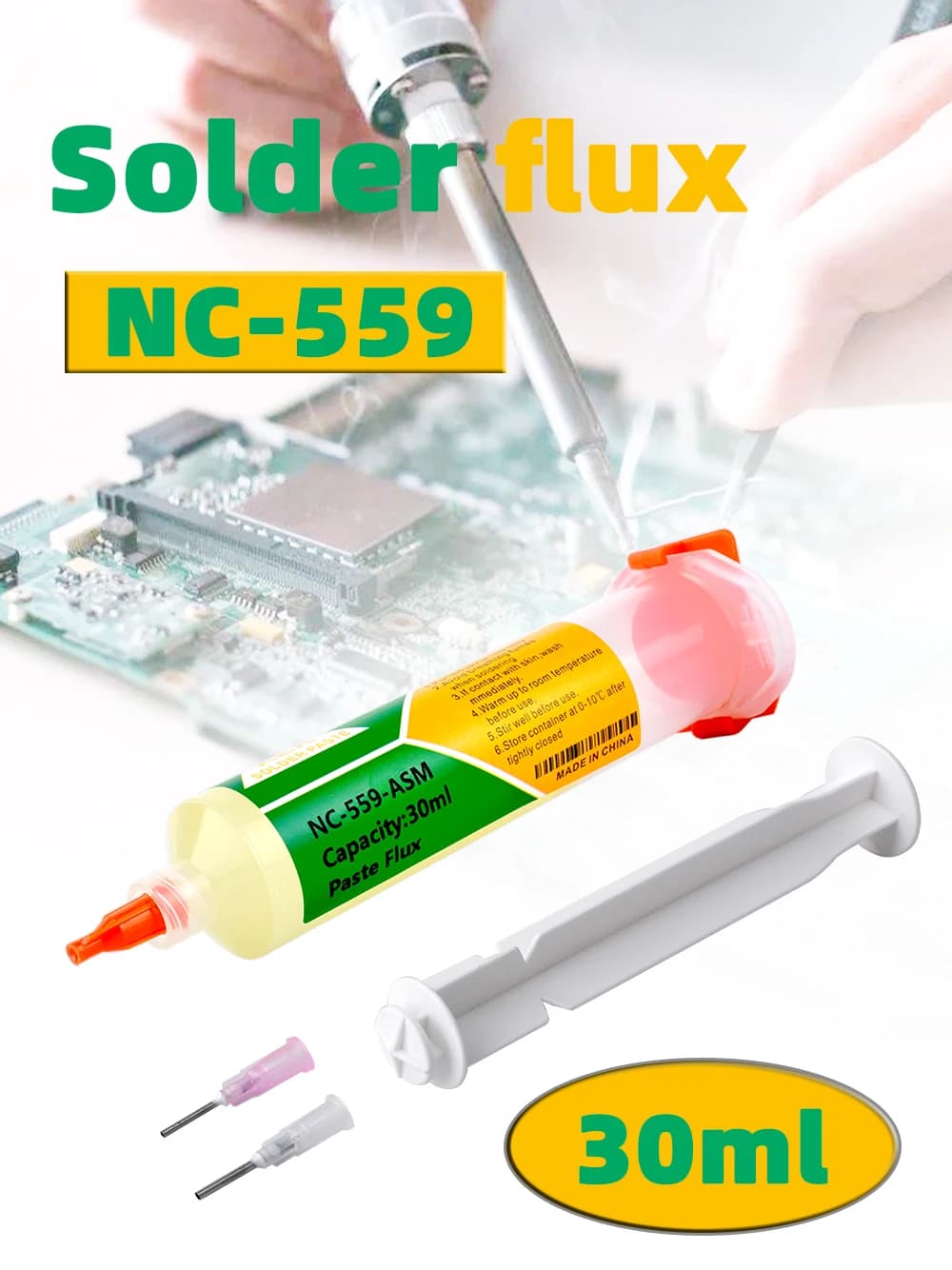 Solder Paste Flux | 10ml Precision Needle Tube | For Drag Soldering & Desoldering - Thumbnail 3