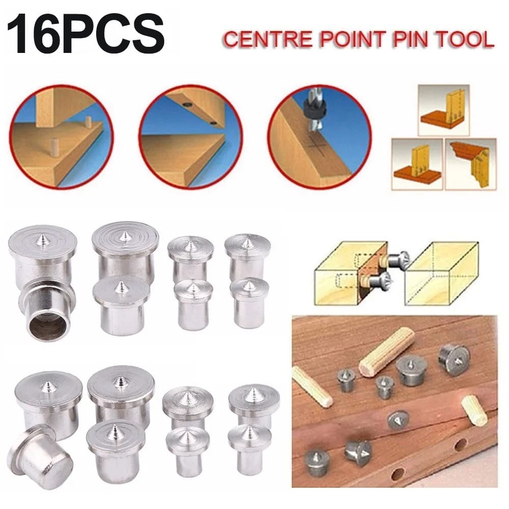 Dowel Center Pin Set | 16-Piece Precision Alignment Kit for 6-12mm Woodworking & Joinery - Thumbnail 2