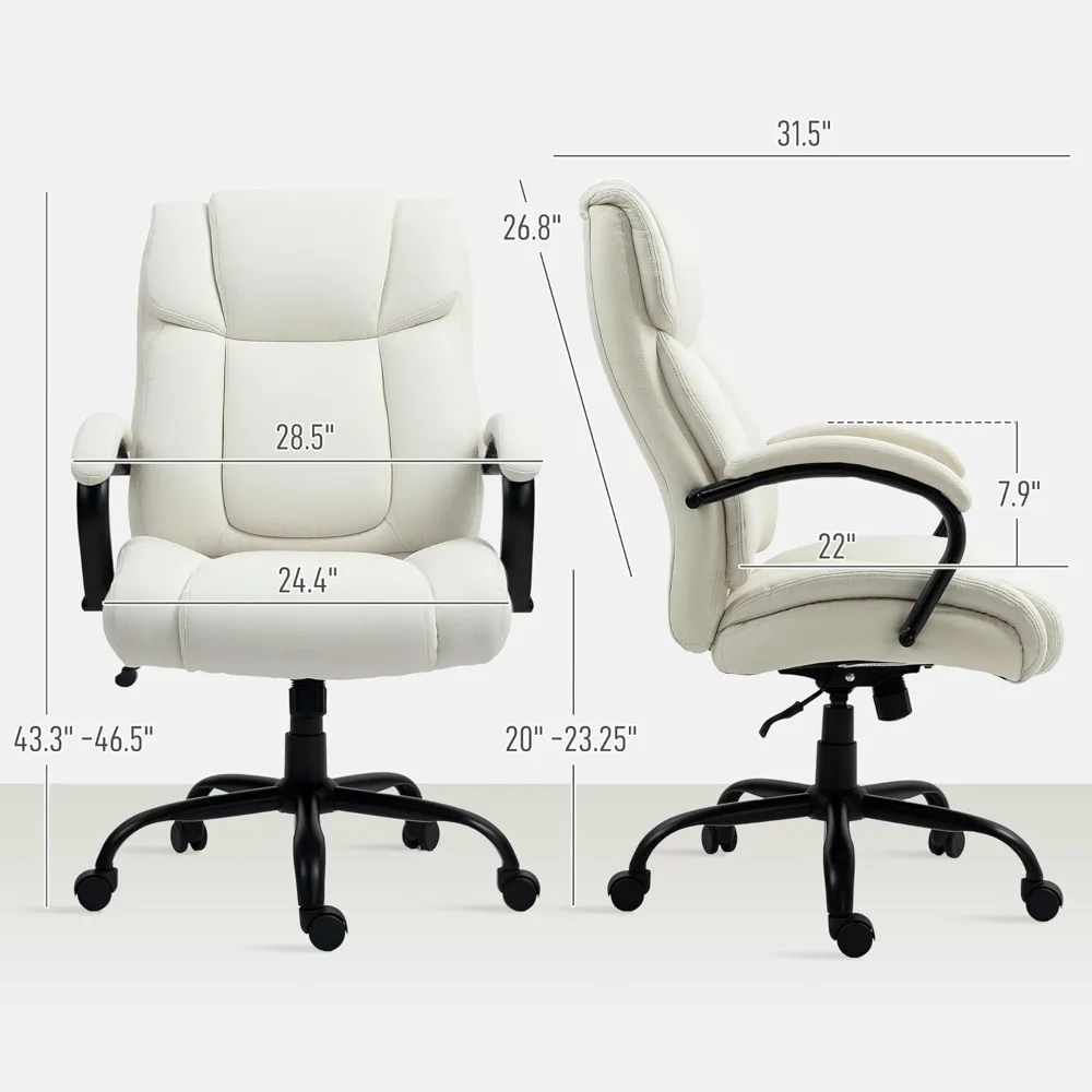 Heavy-Duty Executive Office Chair | 485lbs Weight Capacity | Wide Seat High Back Computer Desk Chair - Thumbnail 3
