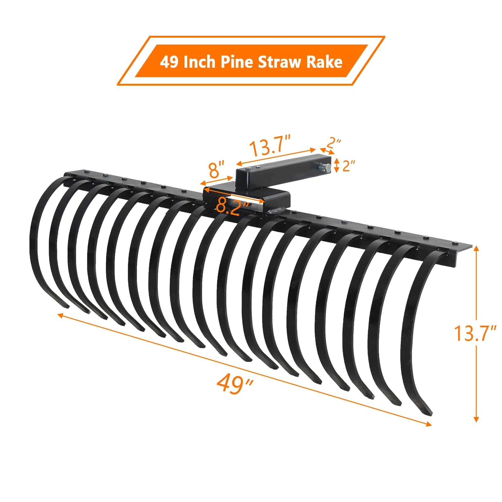 49-Inch Tractor Rake | 18-Tooth Rust-Proof Scarifier | Easy Install for Lawn Tractors & UTVs - Thumbnail 5