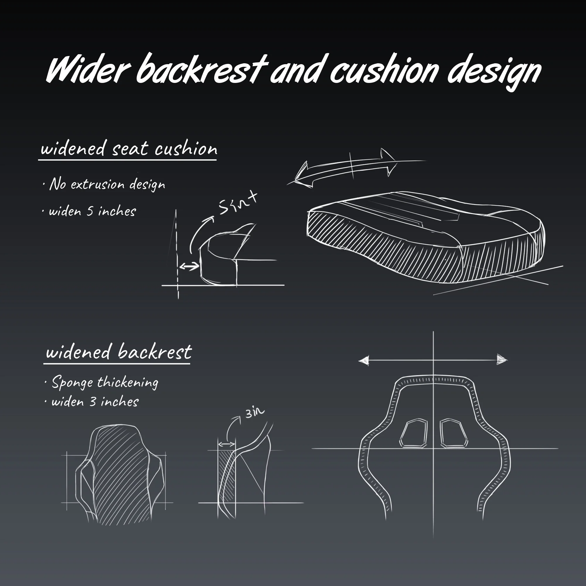 Back Gaming Chair | Pocket Spring Cushion & 350LBS Capacity | Reclining PU Leather Computer Chair - Thumbnail 4