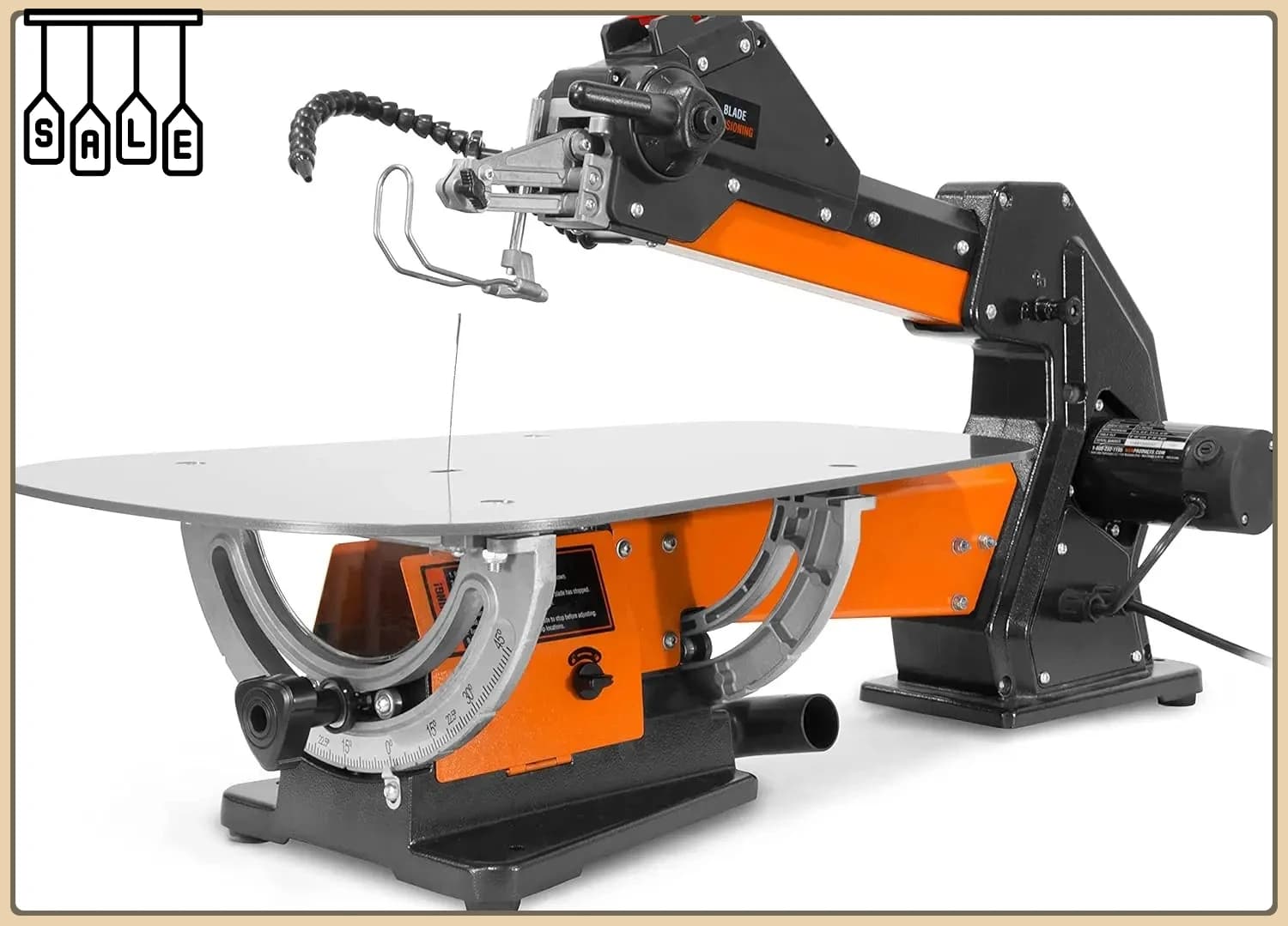 21-Inch Scroll Saw | Variable Speed & Dual-Bevel Table | Precision Woodworking Tool - Thumbnail 2
