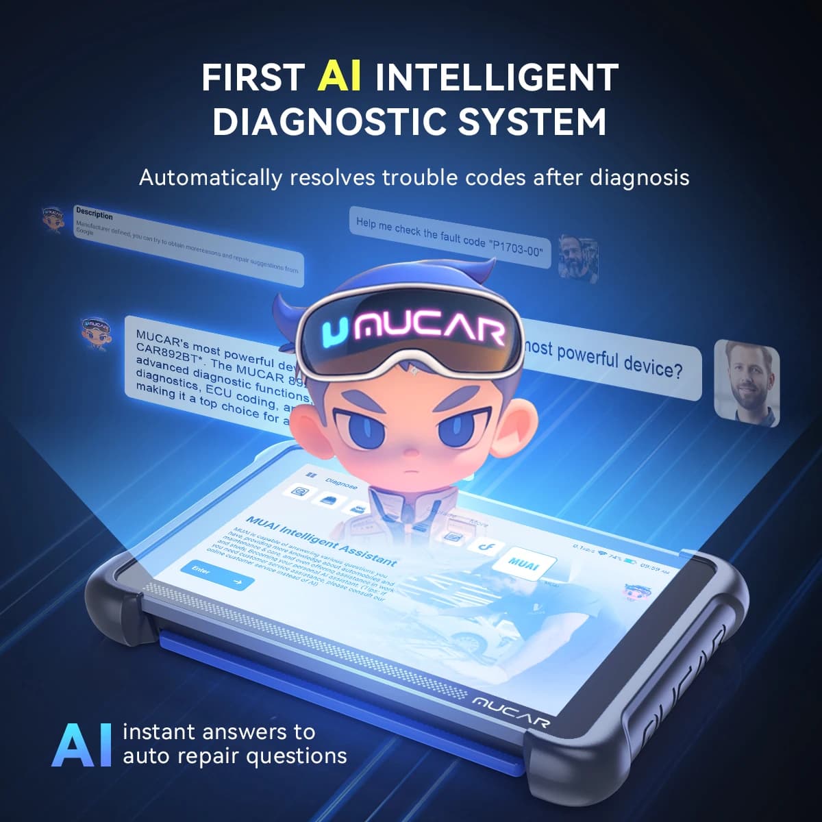 892BT AI Diagnostic Tool | CANFD/DOIP OBD2 Scanner with Full System ECU Coding - Thumbnail 2