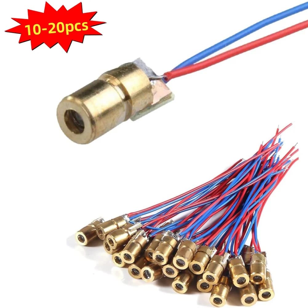 10/20pcs Adjustable Mini Laser Pointer Diode RED Dot Laser Diod Circuit 3V/5V 5mW 650nm Module Pointer Sight Copper Head - Thumbnail 2