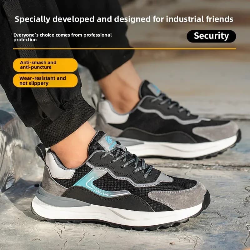 Safety Shoes | Odor-Proof & Insulated | Construction Site Labor Protection Footwear - Thumbnail 4