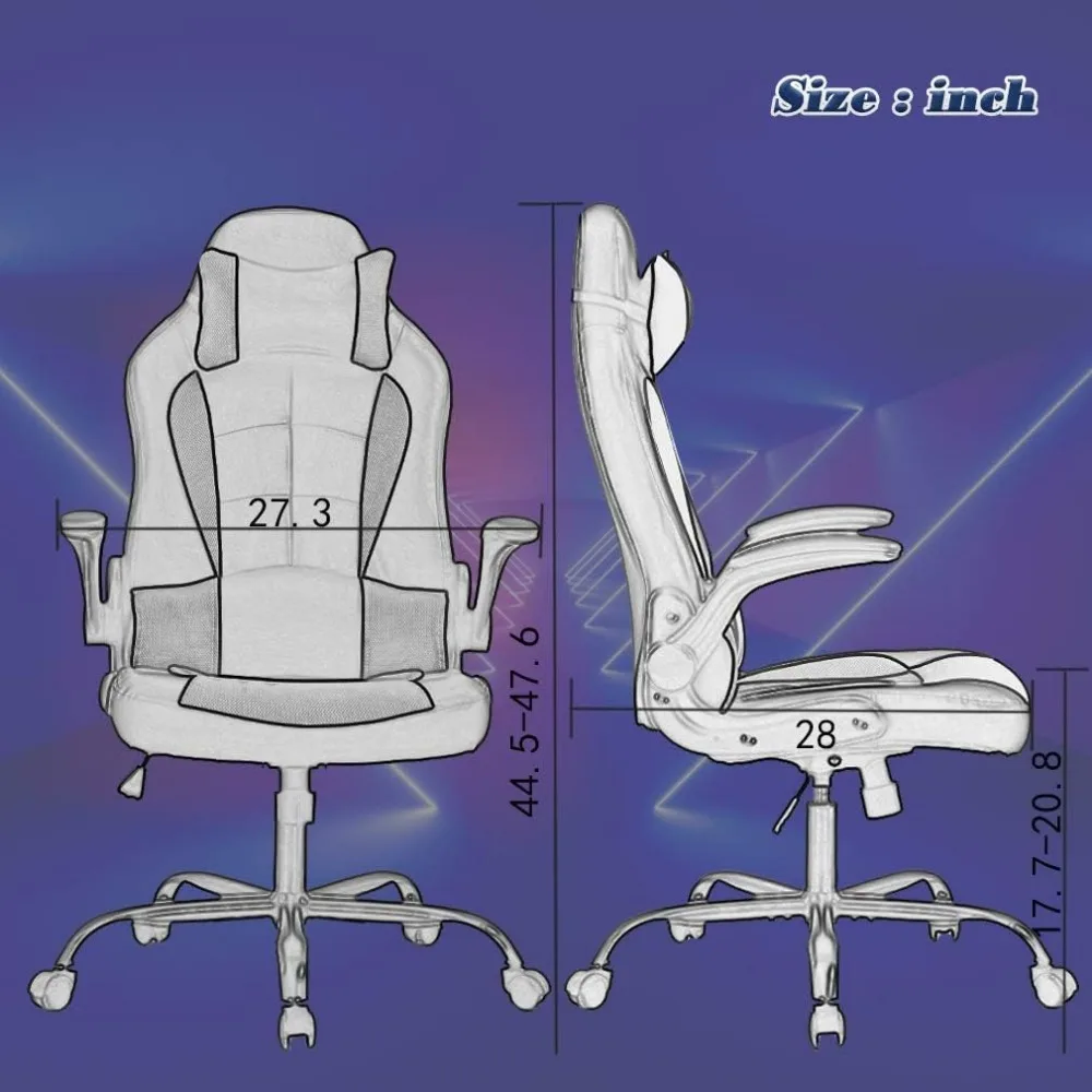 Office Chair with Lumbar Support | High-Back PU Leather Executive Desk Chair | Flip-Up Arms - Thumbnail 3