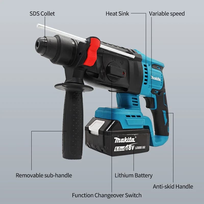 Makita 18V Brushless Cordless Hammer | 26MM Wireless Drill | Professional Lithium Battery Power Tools - Thumbnail 5