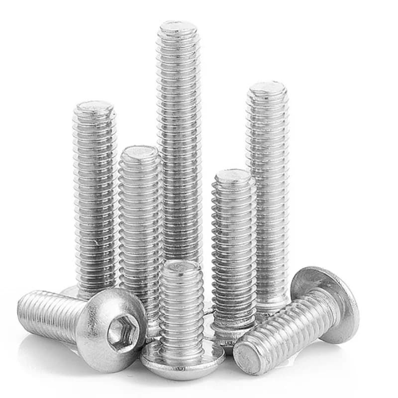 304 Stainless Steel Button Head Screws | Hex Socket M2-M8 | 10pc Standoff & Flat Head Bolts - Thumbnail 5