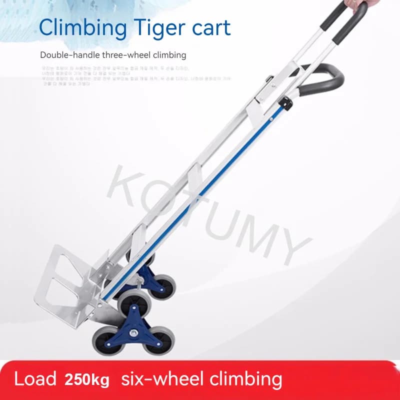 Heavy-Duty Folding Stair Climbing Cart | 550 lb Capacity | All-Terrain Cargo Wagon - Thumbnail 2