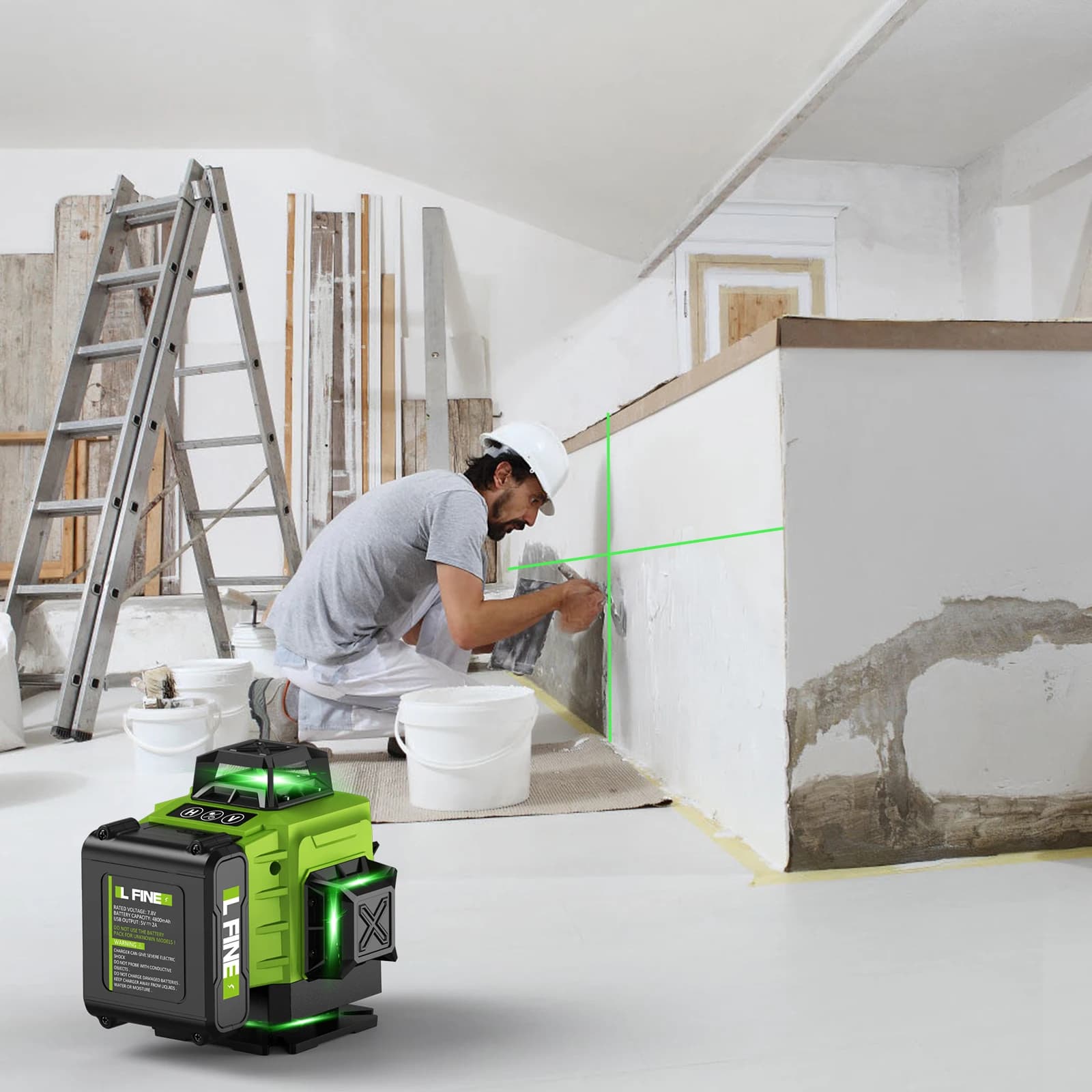 Laser Level | 16 Lines 360° Self-Leveling | Optional Tripod Mount - Thumbnail 6