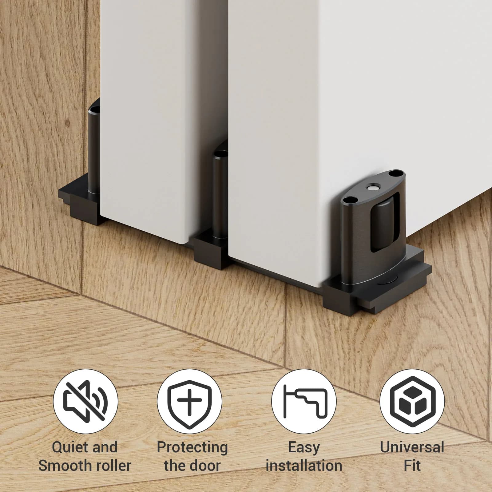 Sliding Door Floor Guide | Triple-Wheel Stability for Smooth, Silent Operation - Thumbnail 2