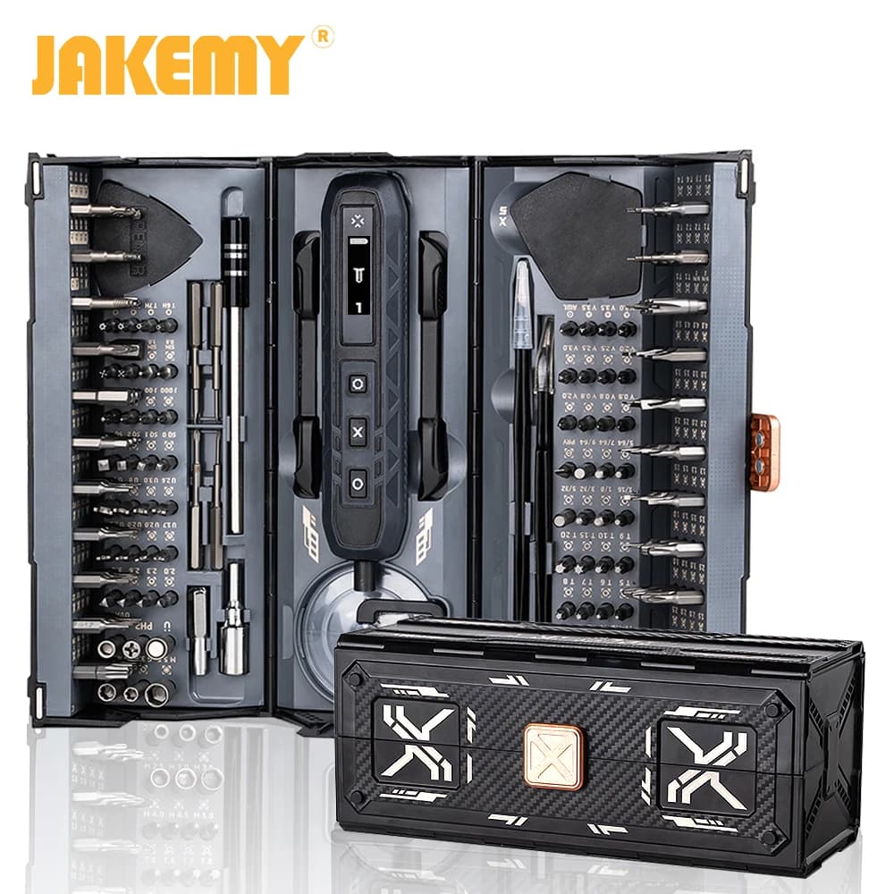 JAKEMY 180In1 Black Precision Cordless Electric Screwdriver Set,Magnetic Bits Multifunction Repair Kit For Laptop/Phone/Glasses - Thumbnail 2