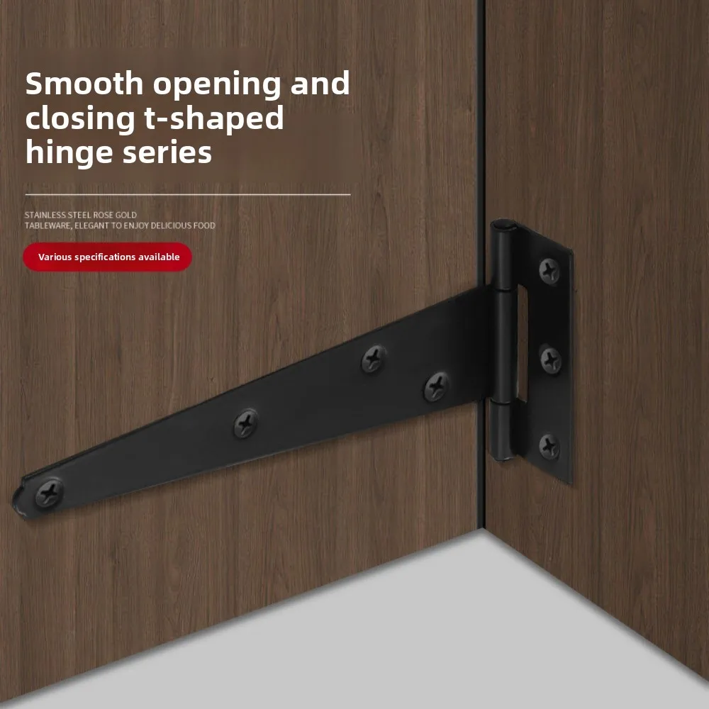 Duty T-Shaped Door Hinges | 3/4/6 Inch Rustproof Gate Hinges | with Mounting Screws - Thumbnail 2