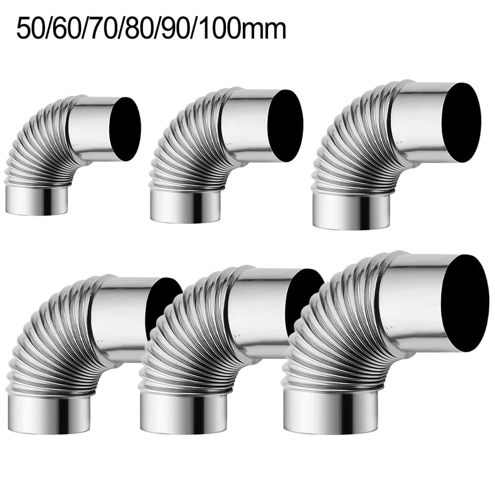 90° Stove Pipe Elbow | Heavy-Duty Stainless Steel Chimney Liner for Wood Stoves & Camping - Thumbnail 4