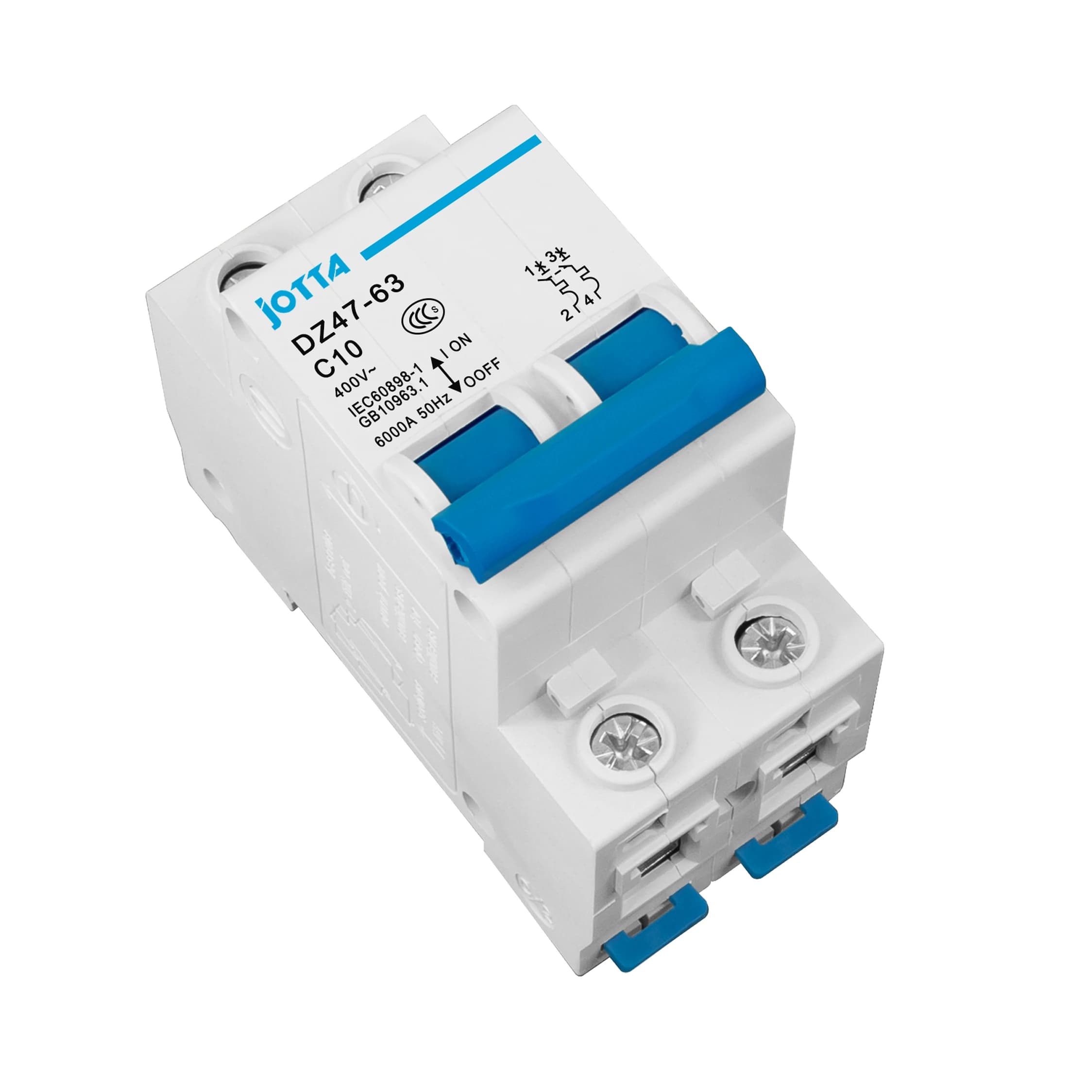 DIN Rail Mini Circuit Breaker | 2-Pole 10-63A C-Type MCB | 230V/400V Overload & Short Circuit Protection - Thumbnail 4
