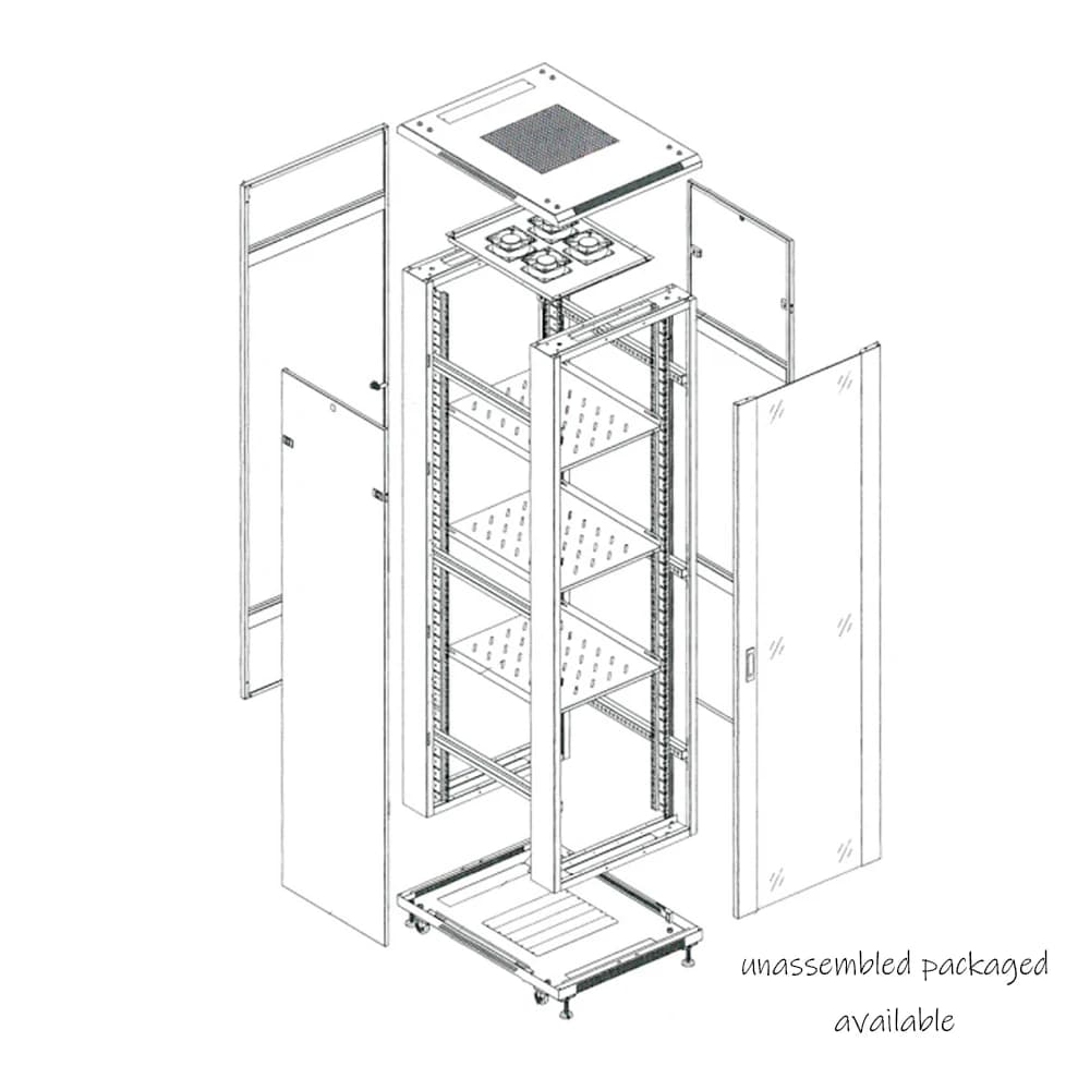 19-Inch Server Rack Chassis | Heavy-Duty Network Enclosure | IT Infrastructure Cabinet - Thumbnail 4