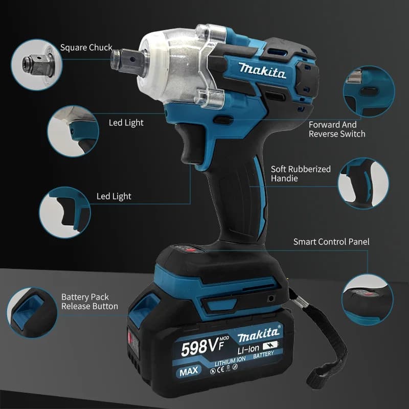 Makita DTW600 Cordless Impact Wrench High Torque Brushless Electric Wrench Rechargeable 18V Auto Repair Power Tools - Thumbnail 5