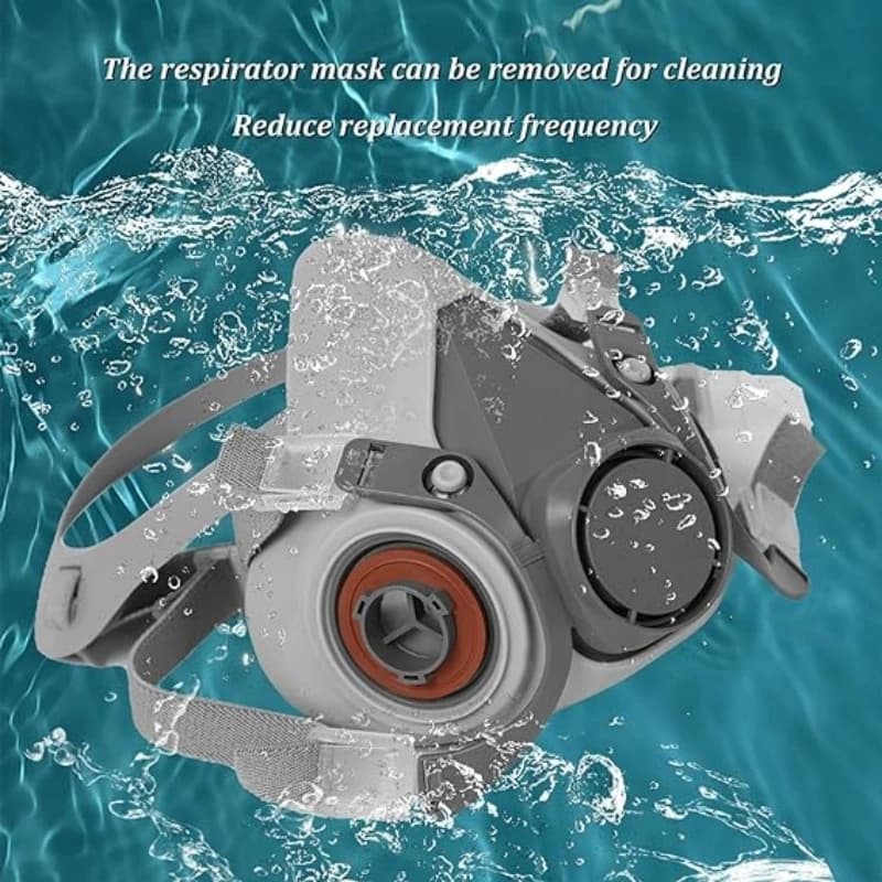 Respirator Mask | Half Facepiece for Painting | With Goggles - Thumbnail 6
