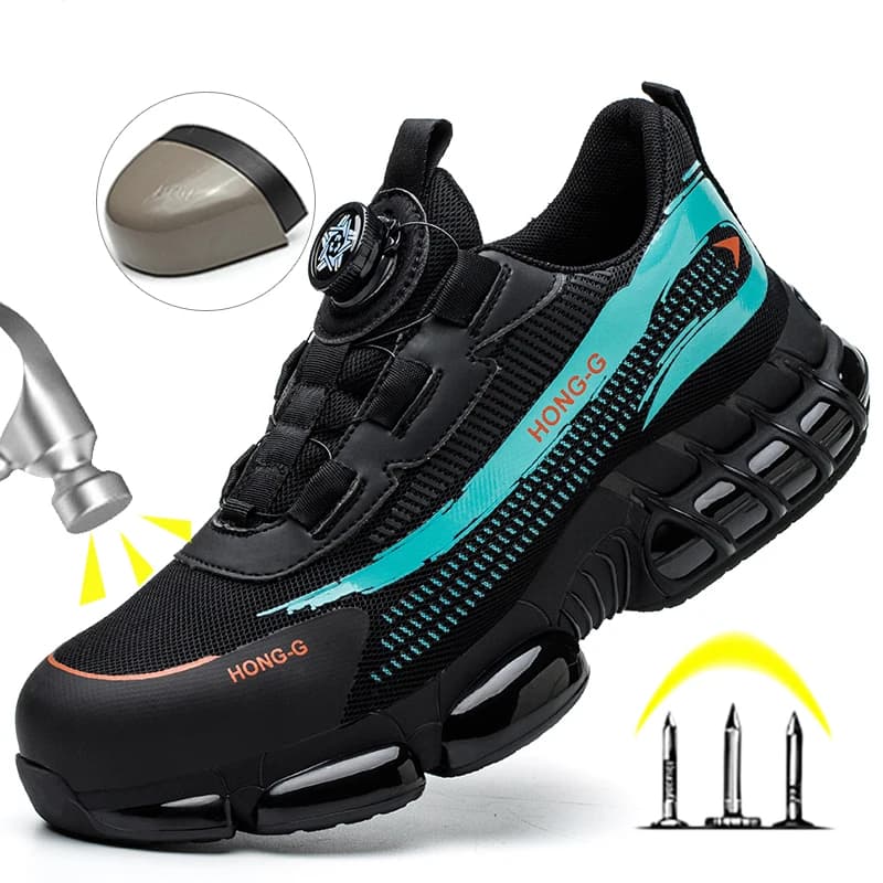 Button Safety Shoes | Anti-Smash Protective Boots | Fashion Men's Work Sport Shoes - Thumbnail 2