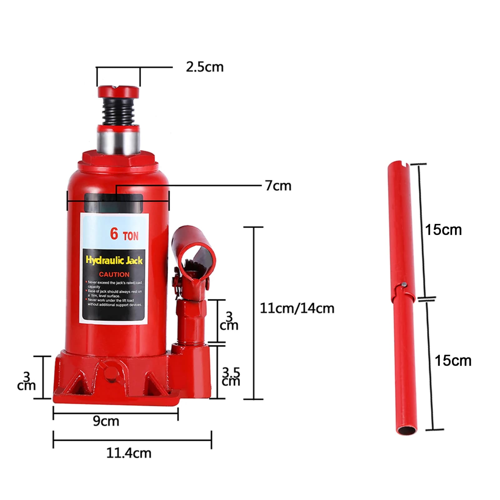 6-Ton Bottle Jack | Heavy-Duty Hydraulic Lift for Car & Van Repair - Thumbnail 5
