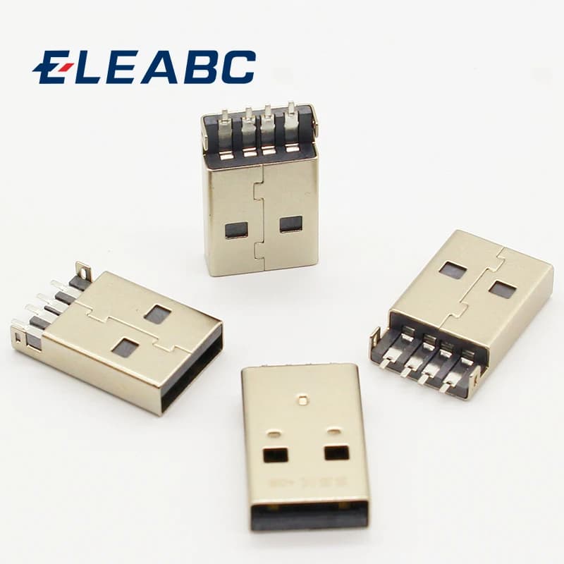 USB 2.0 A-Male SMT Connectors | 10-Pack for Data & Charging | G49 Series - Thumbnail 2