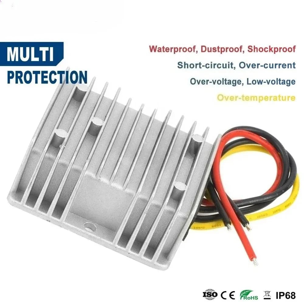 High-Power DC Boost Converter | 12V to 28V 15A Step-Up Regulator | Rugged Aluminum Housing - Thumbnail 5