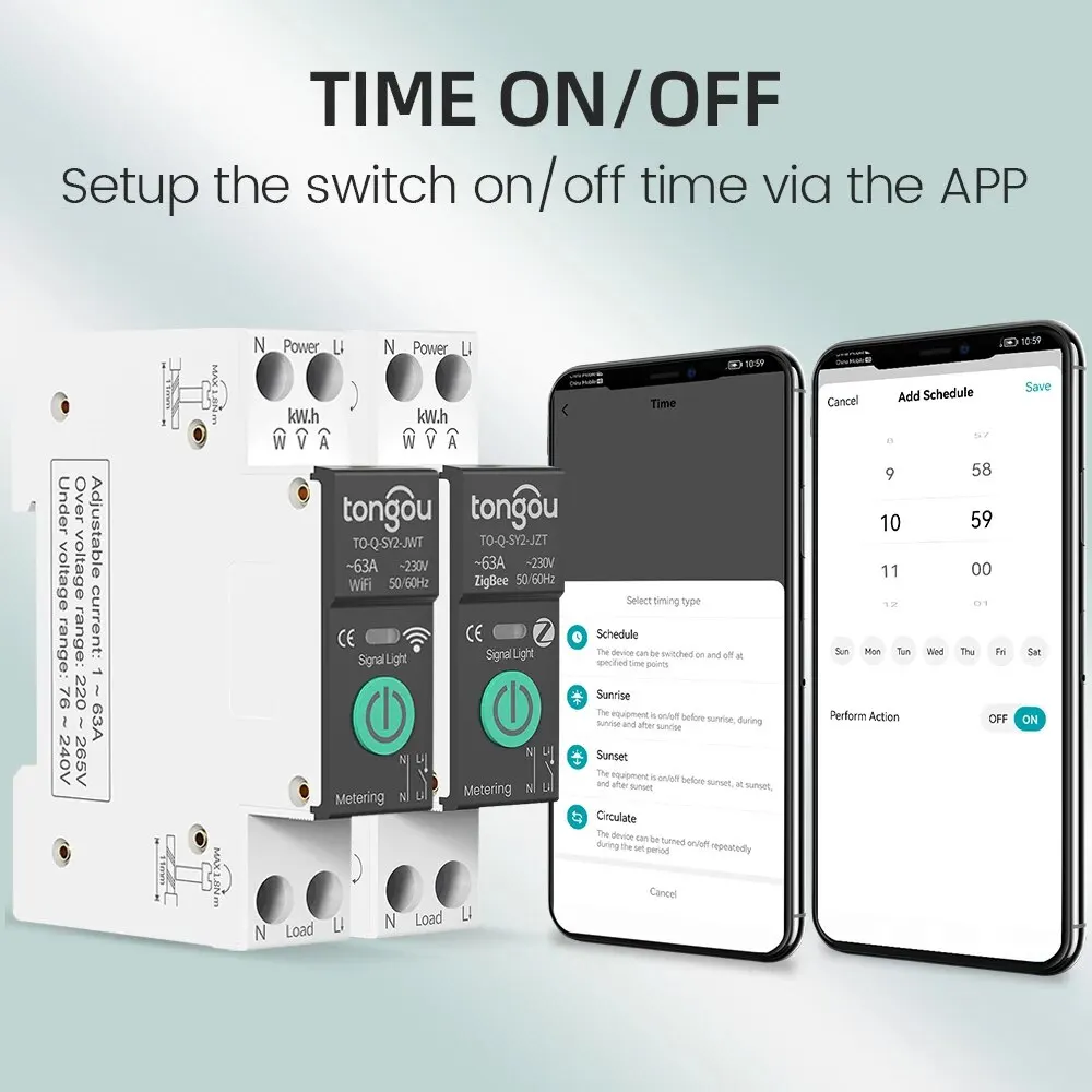 TUYA WiFi/ZigBee MCB Smart Circuit Breaker Over Current Under Voltage Protection Power Metering 1-63A Remote Control Switch - Thumbnail 5
