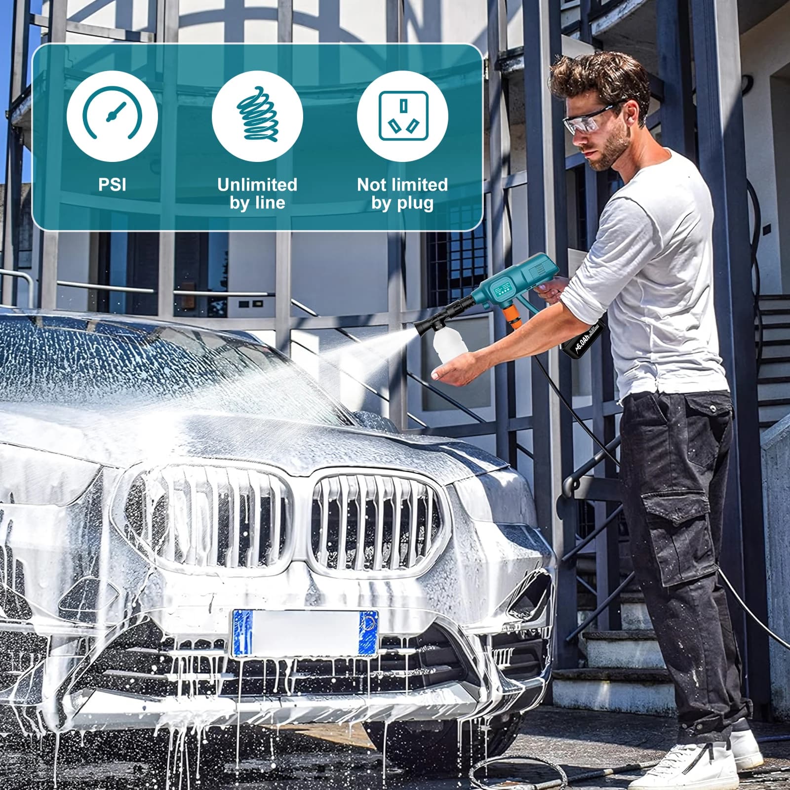 Makita 18V Cordless Pressure Washer Gun | High-Power Cleaning for Home & Garden - Thumbnail 4