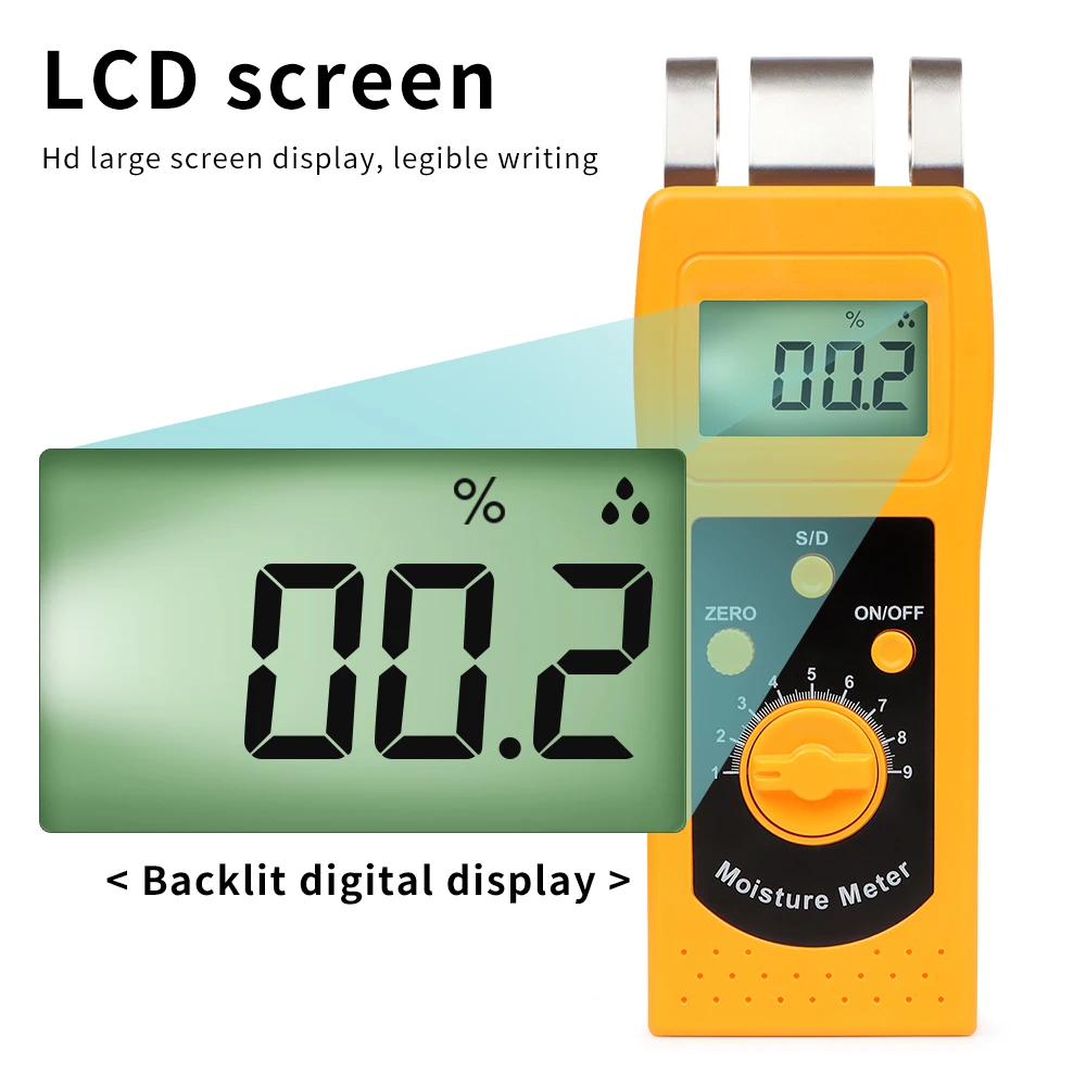 Moisture Meter | Digital Analyzer for Wood, Concrete & Paper | Portable Multifunction Tester - Thumbnail 6