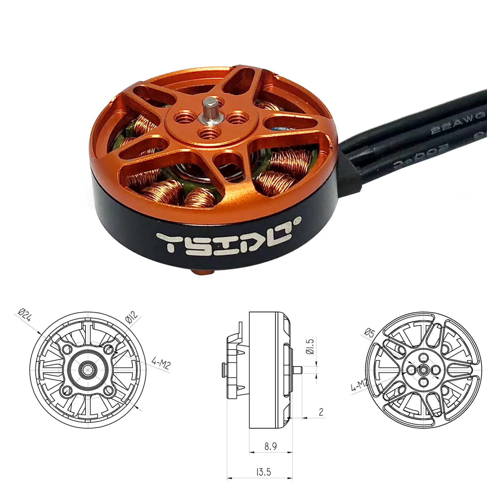 4Pcs 2004 Brushless Motor | 1750KV & 3000KV | Compatible with 3.5-5 FPV Racing Drone Propellers - Thumbnail 2