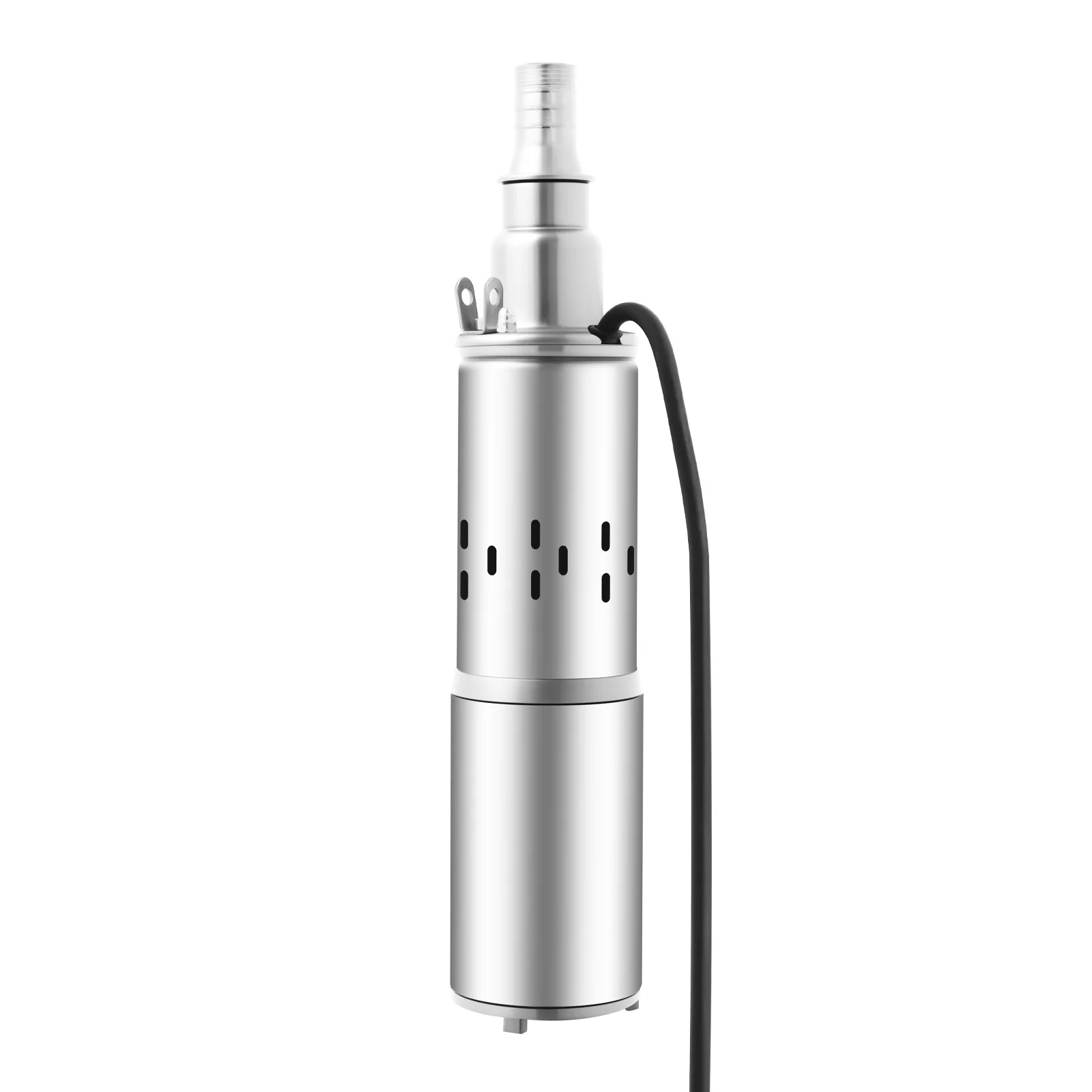12V 180W deep well submersible pump with 30m lift, stainless steel construction, solar-powered for irrigation, garden, home, and agricultural use.