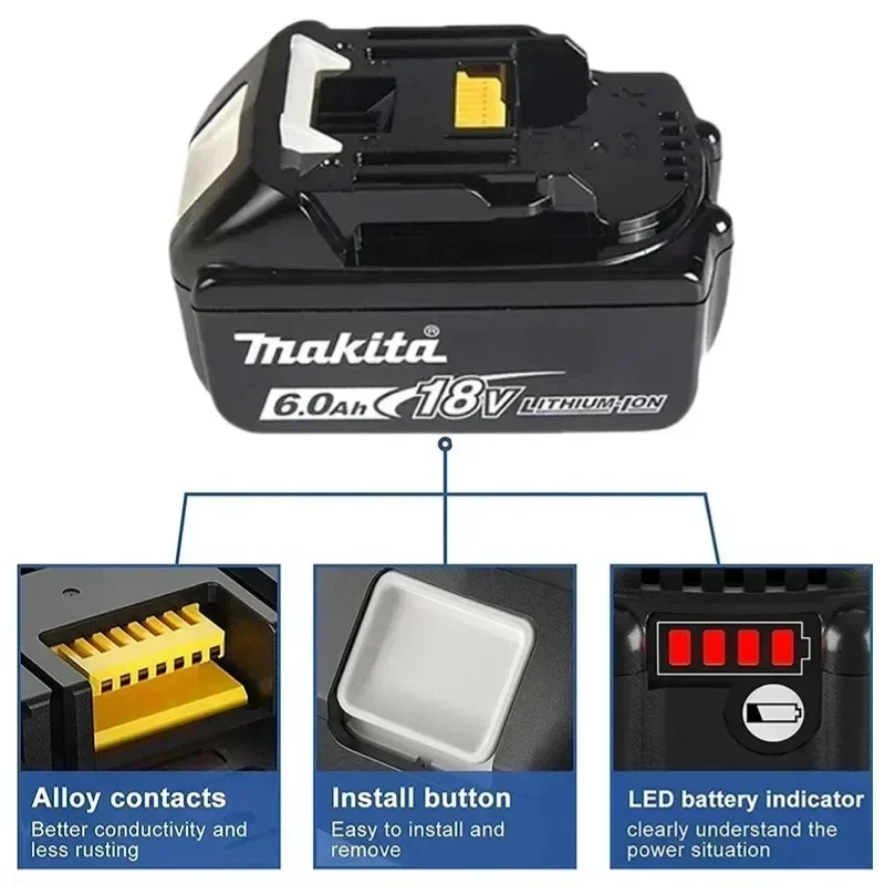 Makita 18V Power Tool Battery | High-Capacity 9Ah Lithium-Ion | BL1860B Replacement - Thumbnail 5