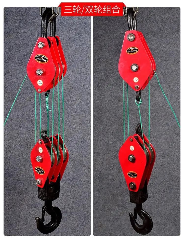 1-Ton Chain Hoist | Heavy-Duty Lifting Block & Pulley System | Rigging & Material Handling Tool - Thumbnail 6