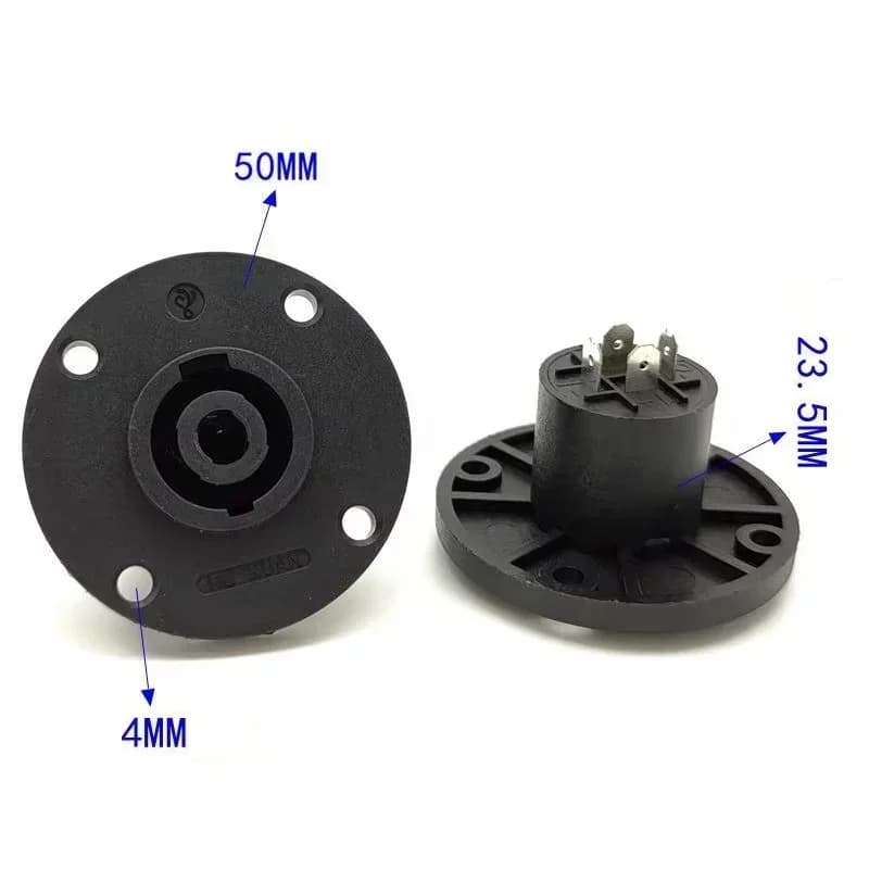 XLR & Speakon Panel Mount Connectors | 4-Pole Audio Sockets | Round & Square Base - Thumbnail 4