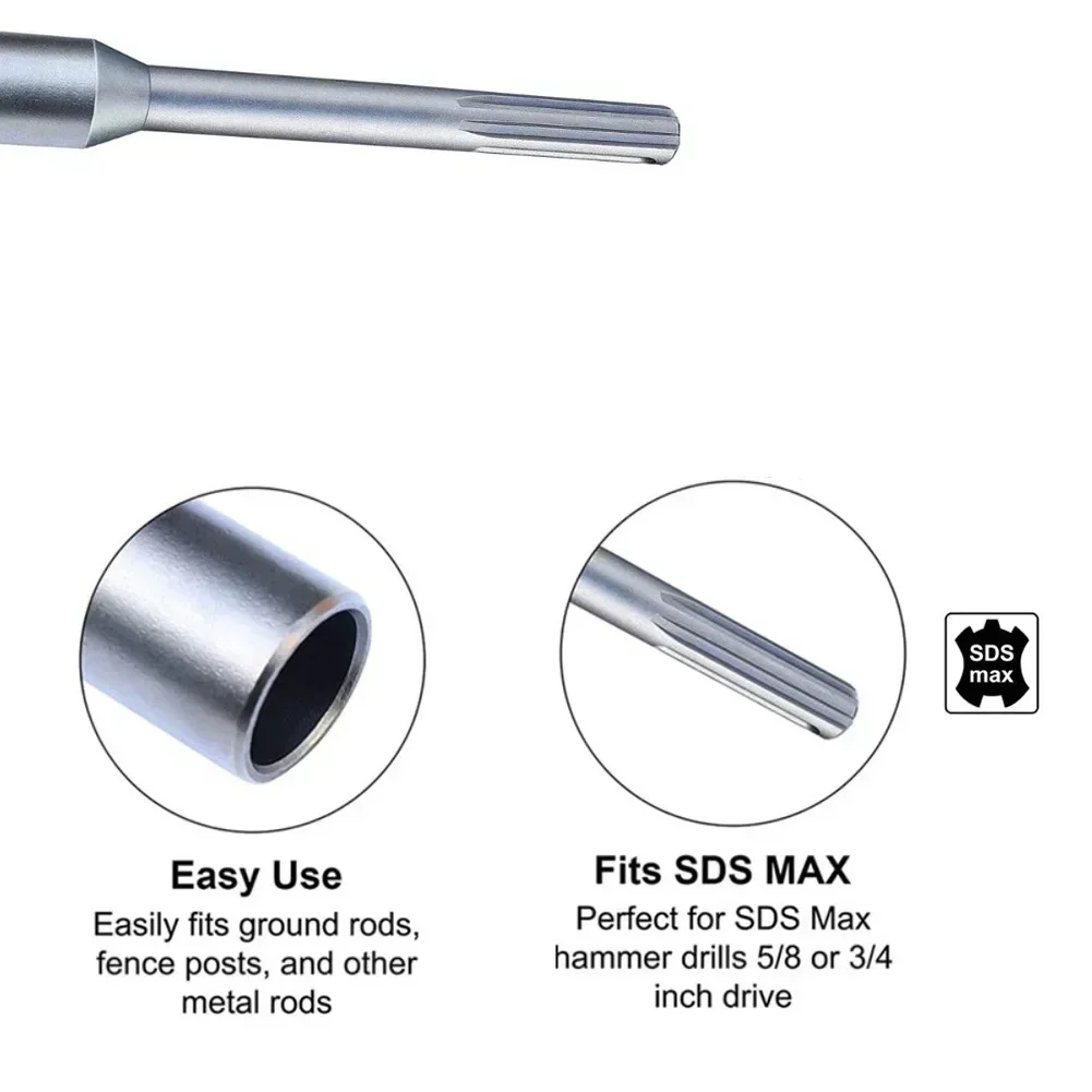 MAX Ground Rod Driver Bits | 30-60mm Diameter | Alloy Steel for Piling & Hammer Drills - Thumbnail 4
