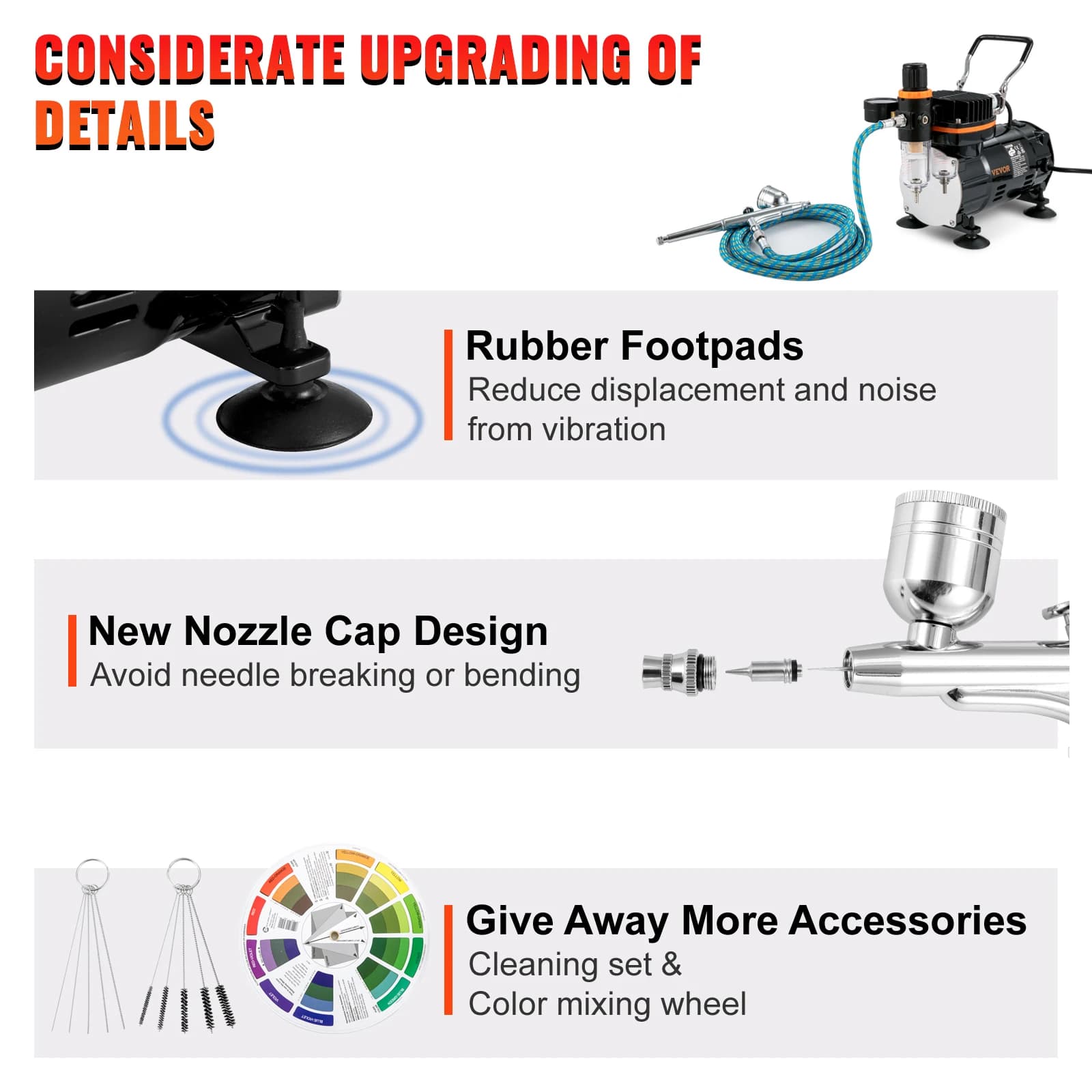 Dual-Action Airbrush Kit | 120W Electric Spray Gun | For Art, Nail, Tattoo & Model Painting - Thumbnail 3