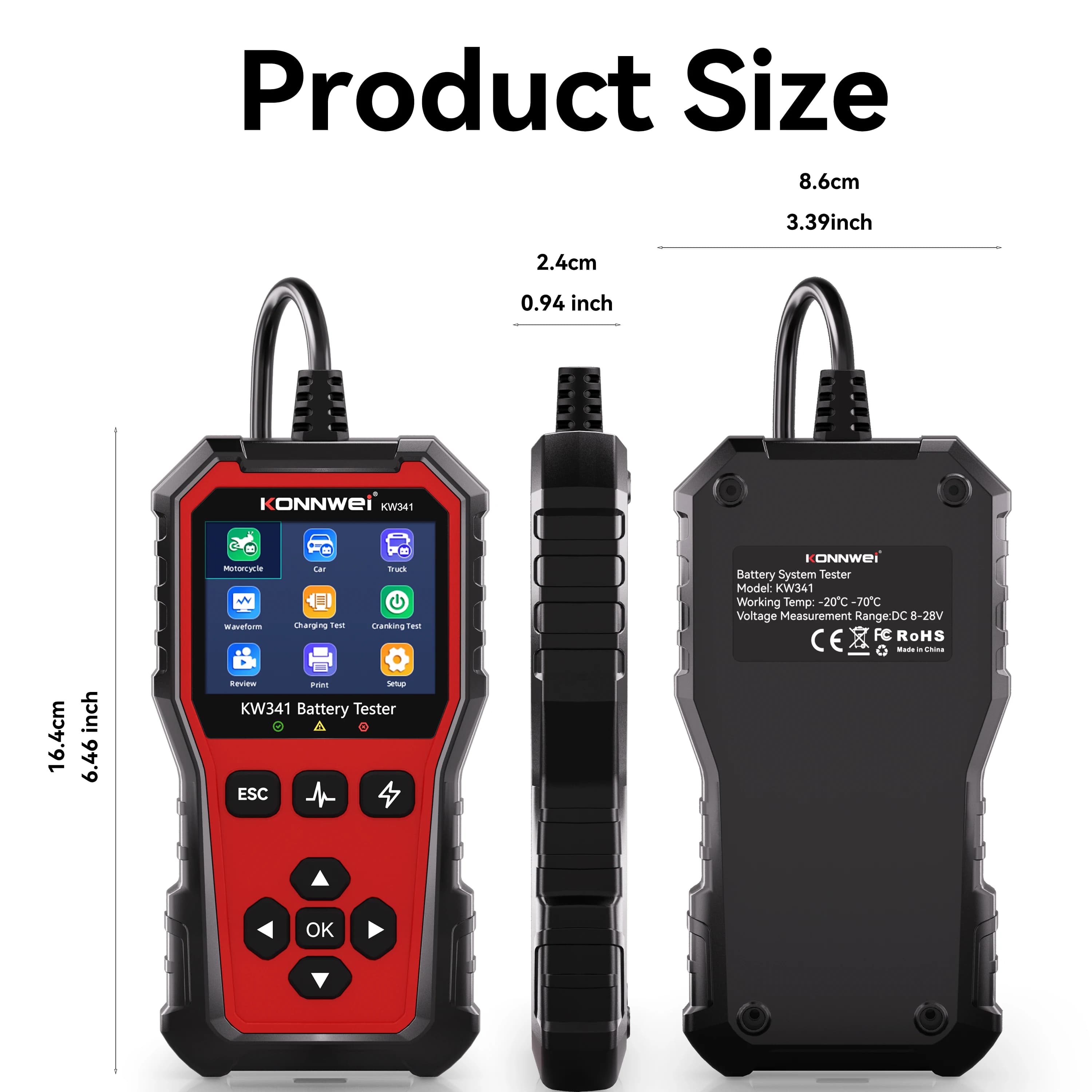 Car Battery Tester | 6V 12V 24V Battery Analyzer | Fault Code Reader - Thumbnail 2