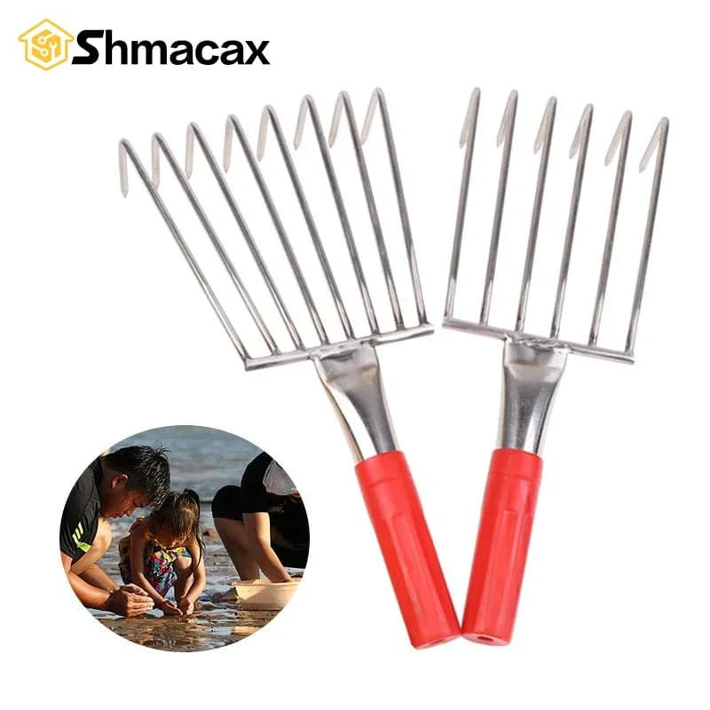 Multifunctional Rake | Beach Clam & Seafood Shell Collector | Garden Farm Digging Tool - Thumbnail 4