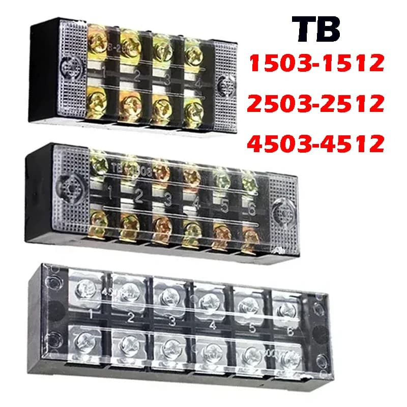 Screw Terminal Block | 15A-45A, 600V Dual Row | TB Series 3-12 Pin Connector - Thumbnail 2