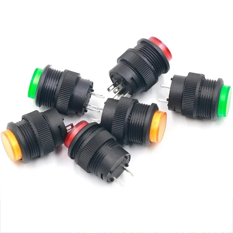 16mm Self-Resetting Push Button Switch | 4-Color LED Illumination | 2-Pin & 4-Pin Models