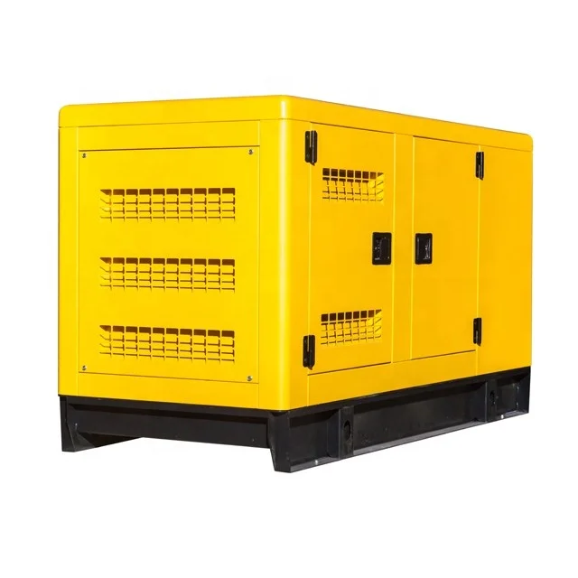 Super silent industrial diesel generator for sale in 40kva, 80kva, 100kva, and 150kva power outputs, shown on a concrete floor.