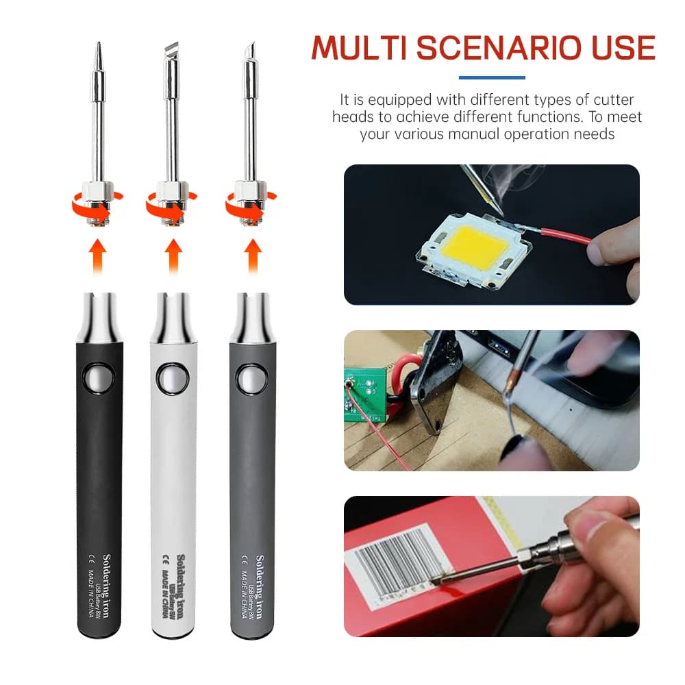 Cordless Soldering Iron | 8W USB-C Rechargeable | Portable Temperature Control for DIY & Electronics - Thumbnail 5