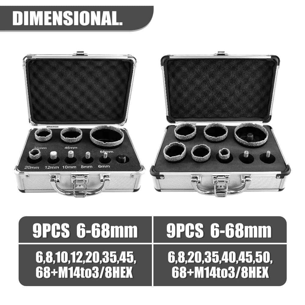 Diamond Drill Bit Set | 6-Piece M14 Thread | For Porcelain, Granite & Marble - Thumbnail 4