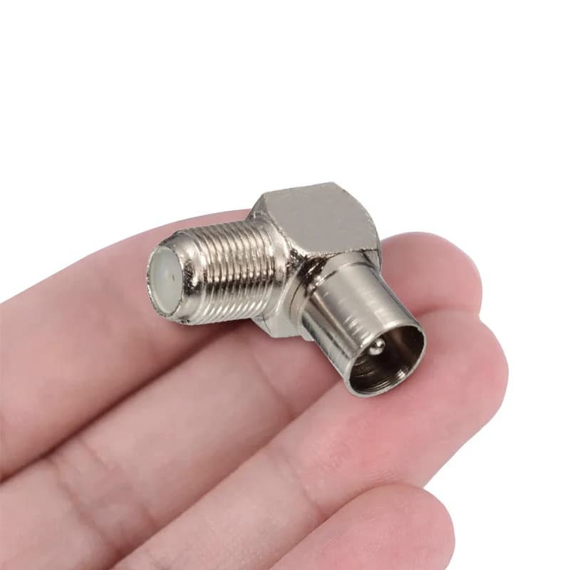 90-Degree Coaxial Cable Adapters | 5-Piece Set | F Female to Male TV Aerial Connectors - Thumbnail 2