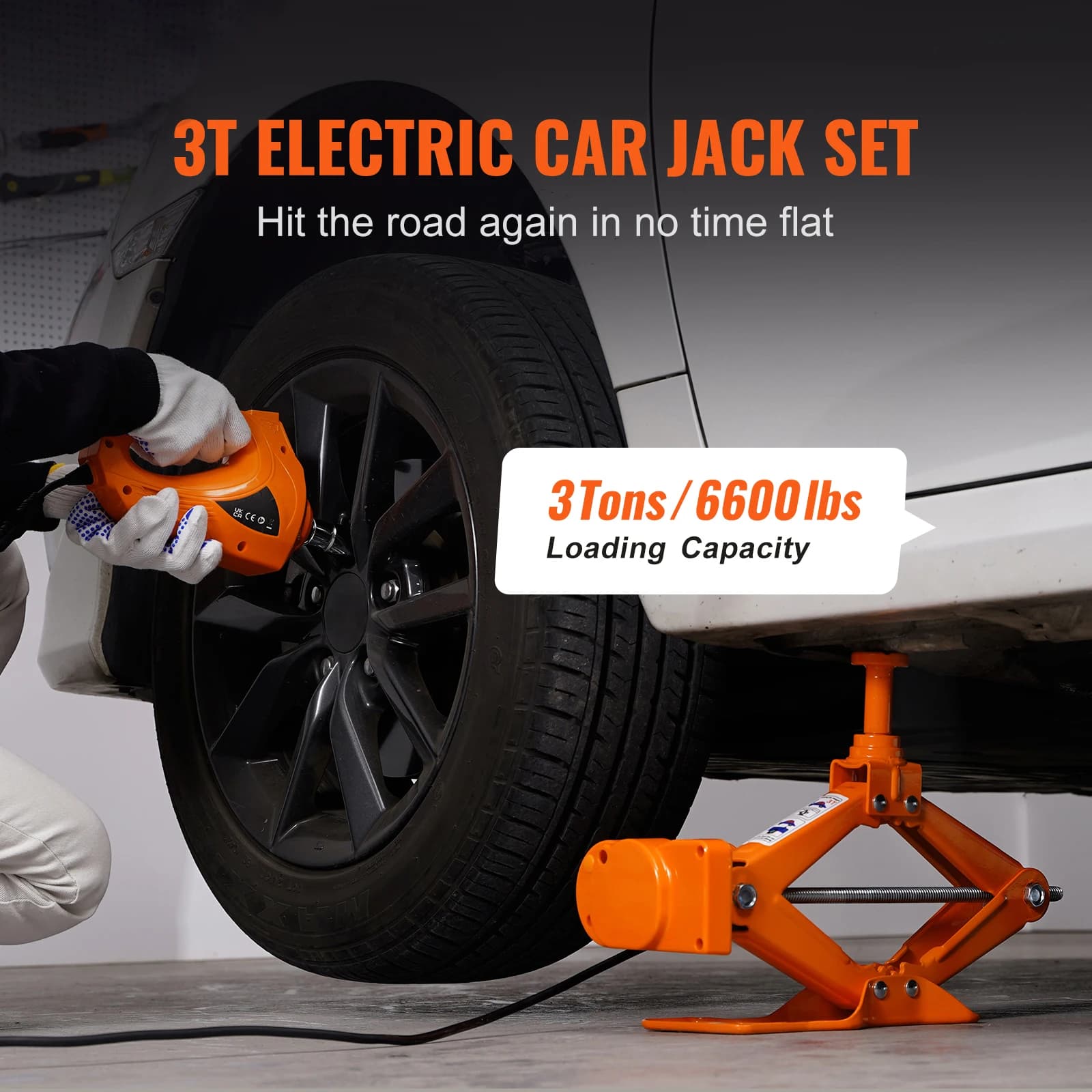 12V Electric Car Jack | 3-Ton Capacity | Rapid Tire Change System for SUV & Truck - Thumbnail 2