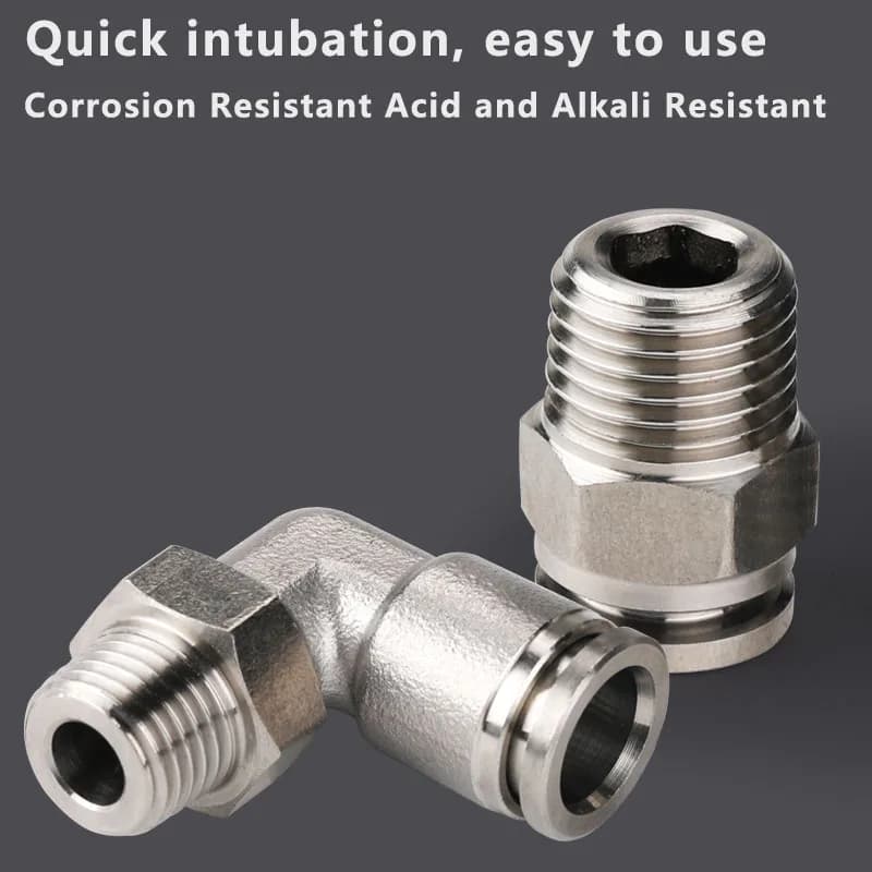 Pneumatic Hose Fittings Kit | 304 Stainless Steel Quick-Release Connectors | 1/8 to 1/2 Sizes - Thumbnail 2