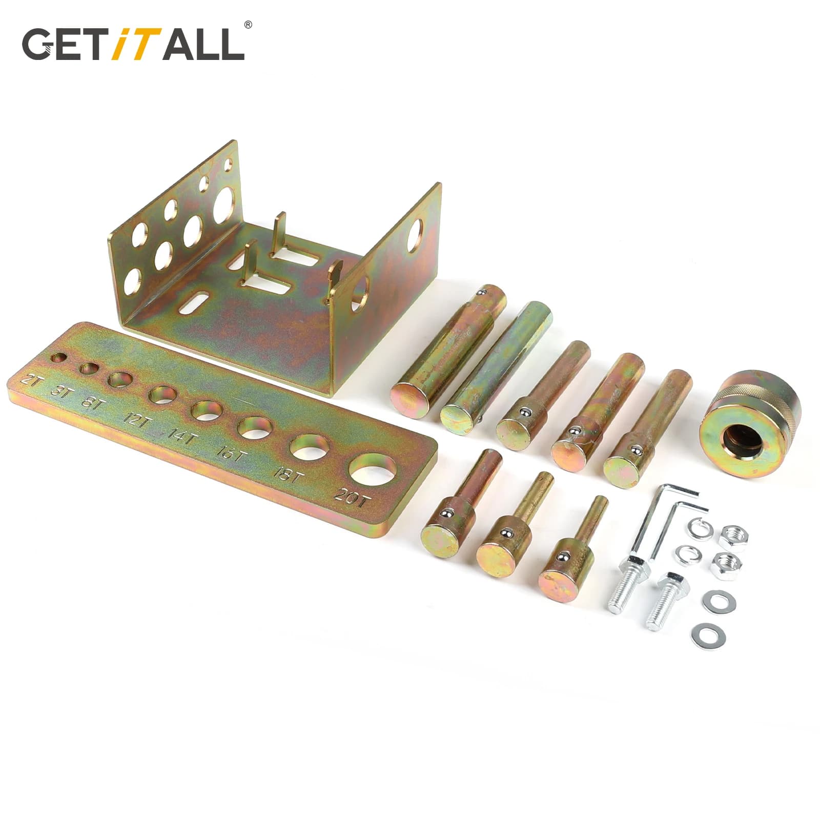 Hydraulic Press Accessory Kit | 8-Pin Set with Memory Adapter & Bracket | 2-20 Ton Capacity - Thumbnail 4