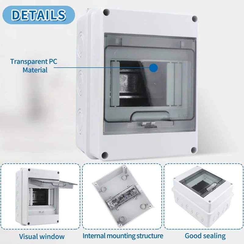 DIN Rail Enclosure | IP65 Rated Wall-Mount Electrical Box | Circuit Breaker Protection - Thumbnail 5