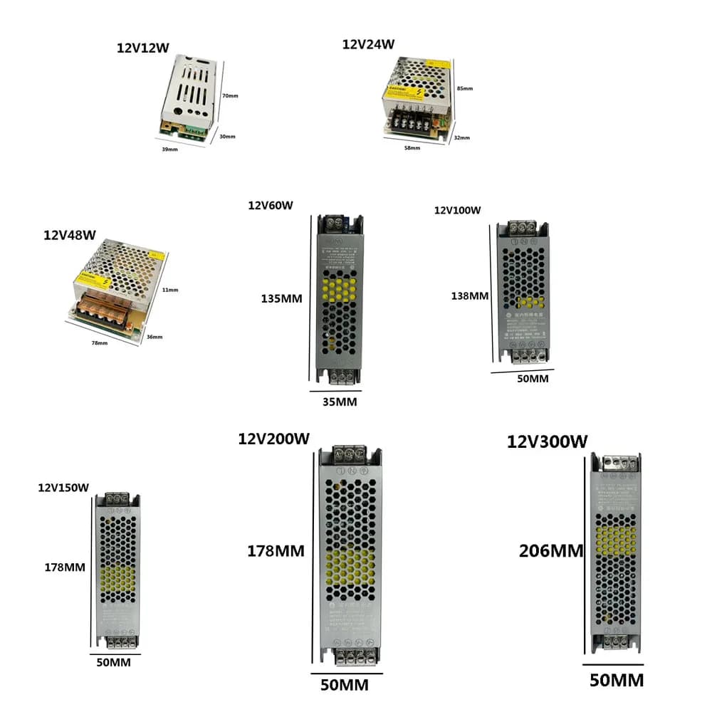 Professional-Grade Switching Power Supply | 60W-300W DC 12V/24V/48V | Universal AC Input for LED & CCTV Systems - Thumbnail 3